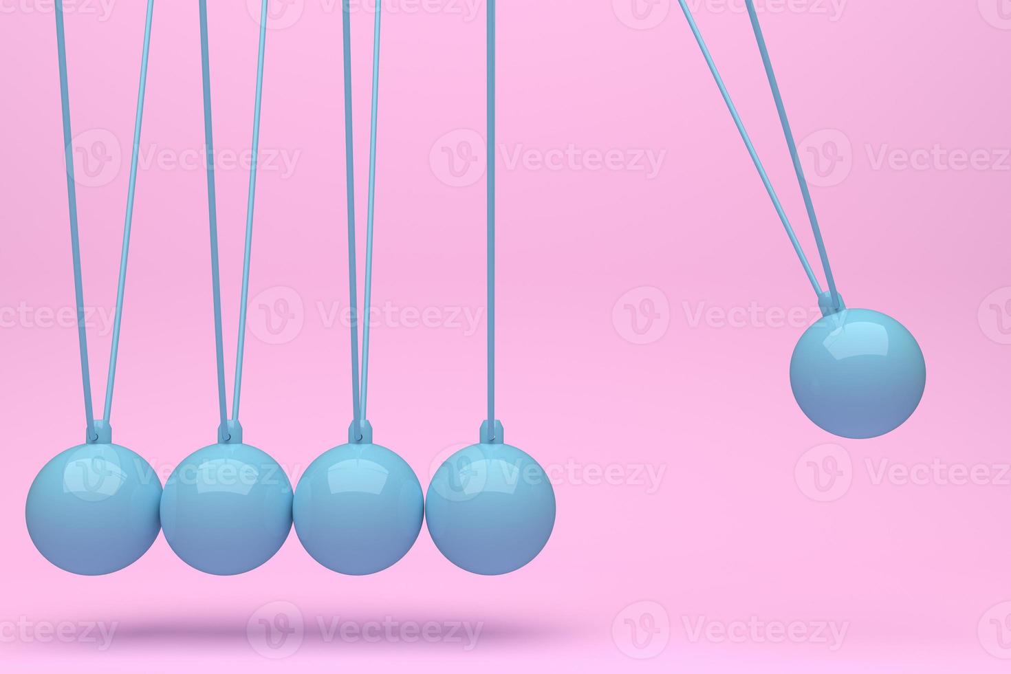 Color Full Newton ball, Balance ball , design, toy,pink, blue,Yellow, violet, background, momentum swing, movement, isolate, 3d rendering - Illustration photo