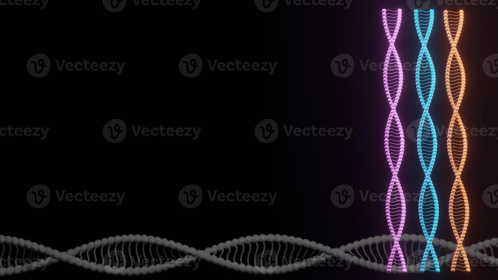 Abstract vector DNA structure. Medical science background 3D rendering photo