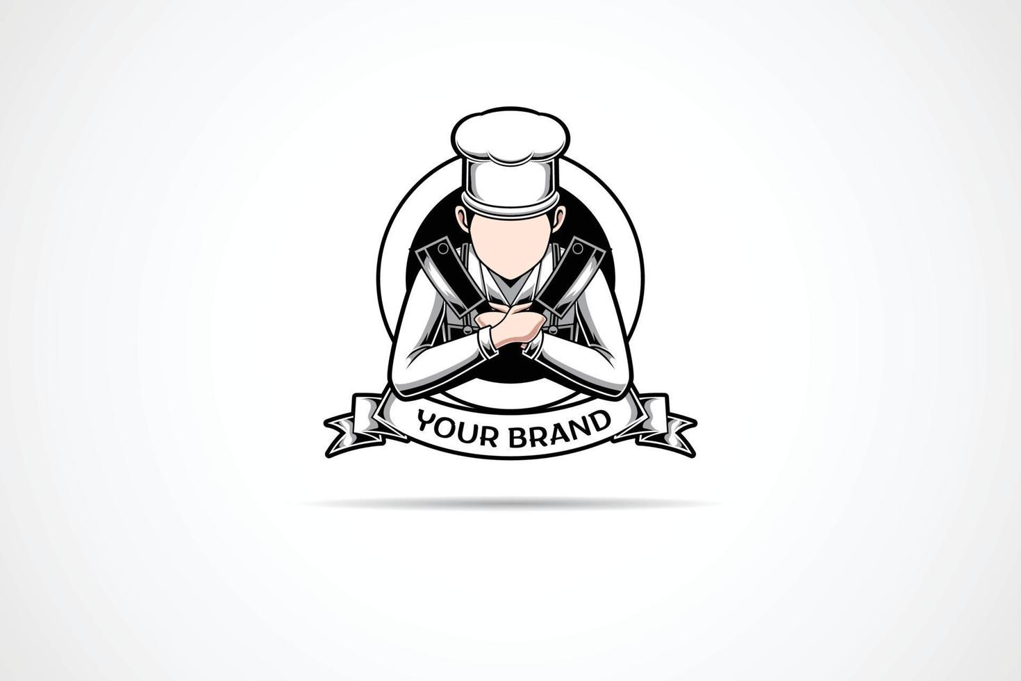 This is the logo of a chef who specializes in butchers vector