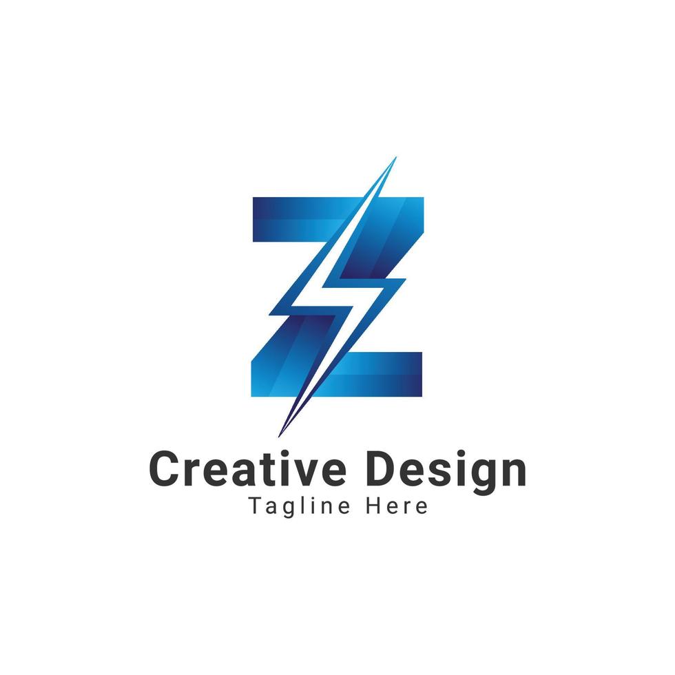 Initial Z Letter  Power Logo Design vector