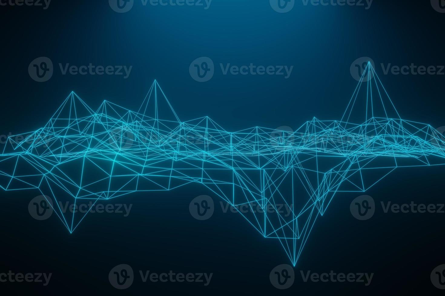 Abstract polygonal space low poly dark background with connecting dots and lines. Connection structure. 3d rendering photo