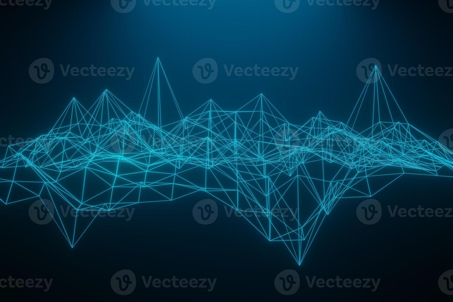 Abstract polygonal space low poly dark background with connecting dots and lines. Connection structure. 3d rendering photo
