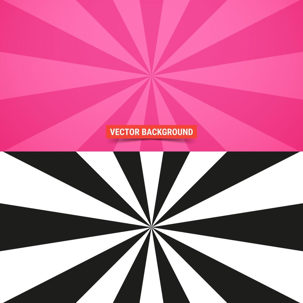 Simple background. Rays pattern over pink background. Vector illustration