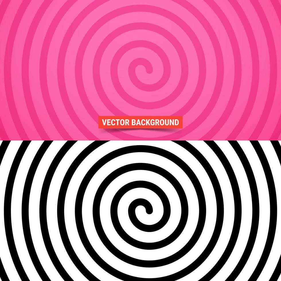 Simple background. Spiral pattern over pink background. Vector illustration