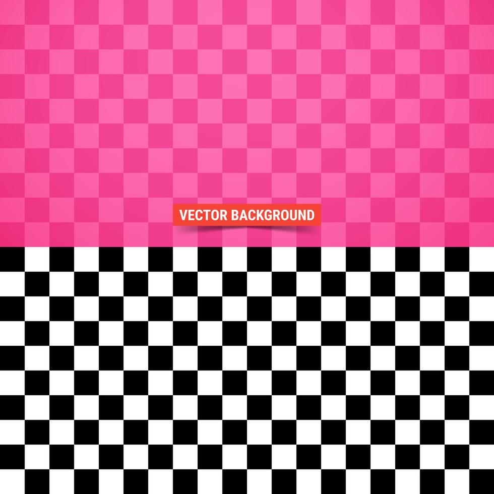 fondo sencillo. patrón de tablero de ajedrez sobre fondo rosa. ilustración vectorial vector
