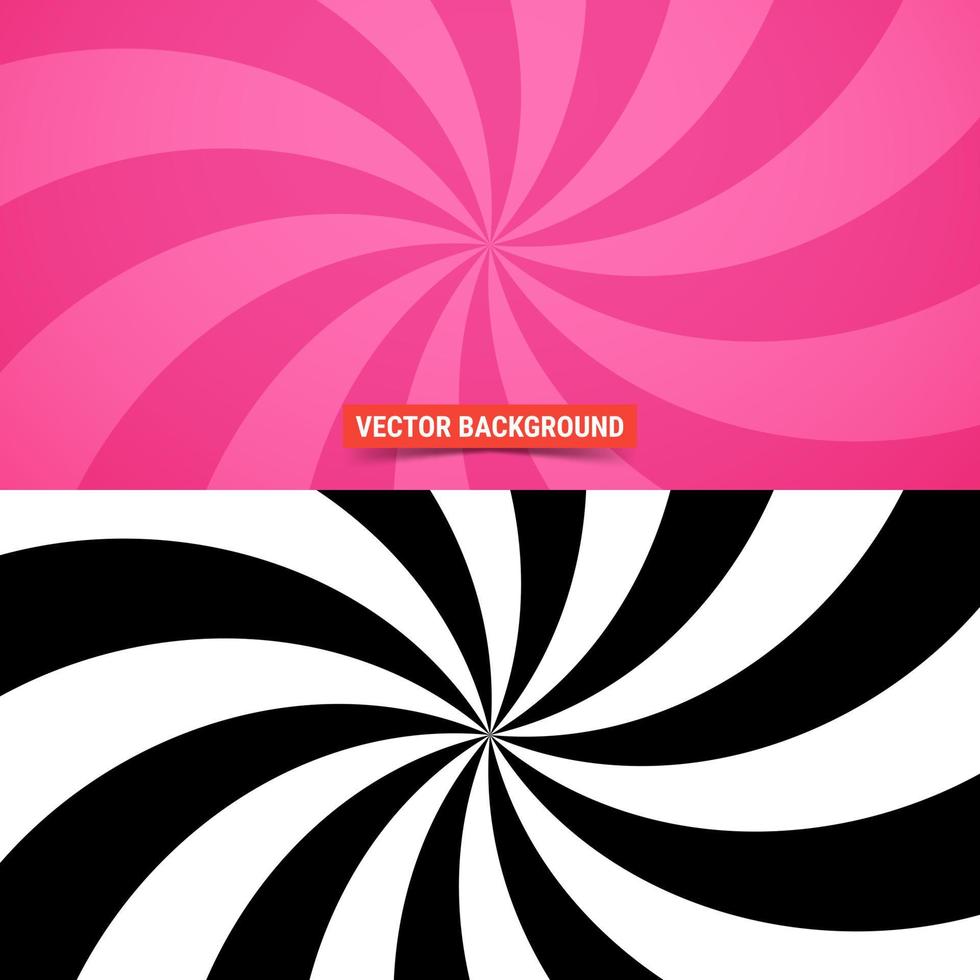 Simple background. Swirling rays pattern over pink background. Vector illustration