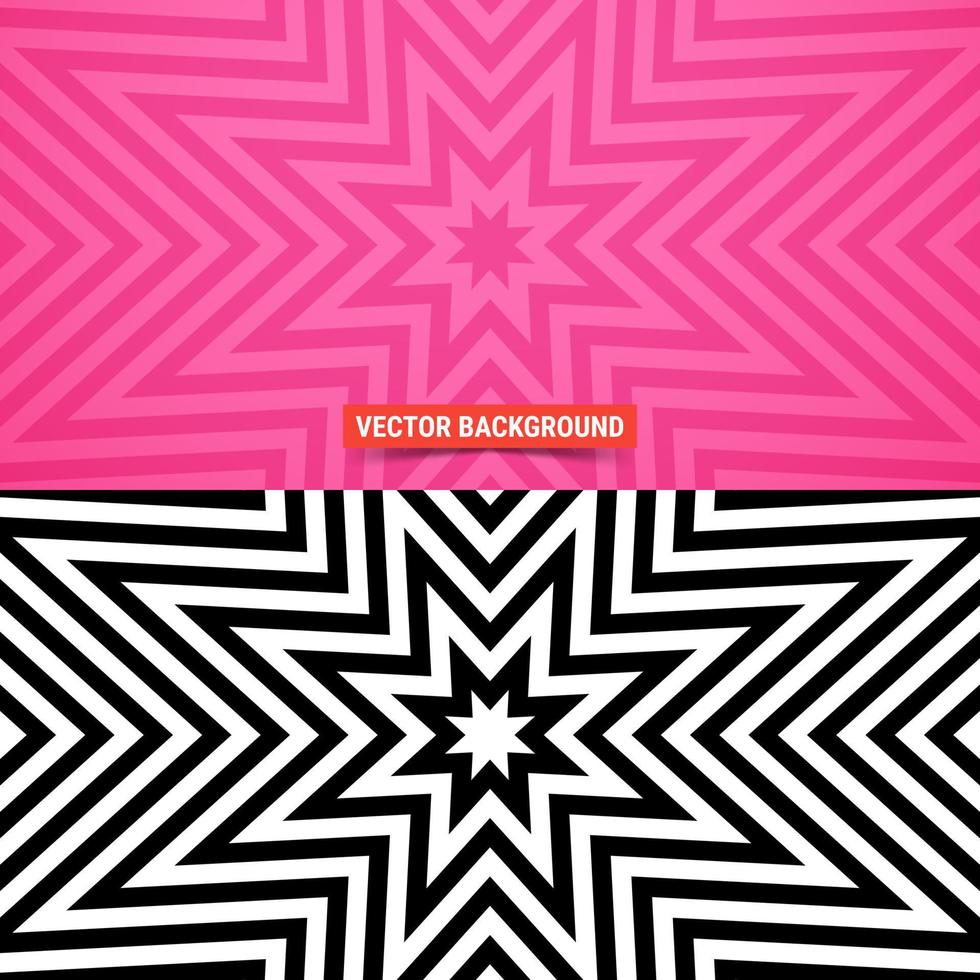 Simple background. Star-flower pattern over pink background. Vector illustration