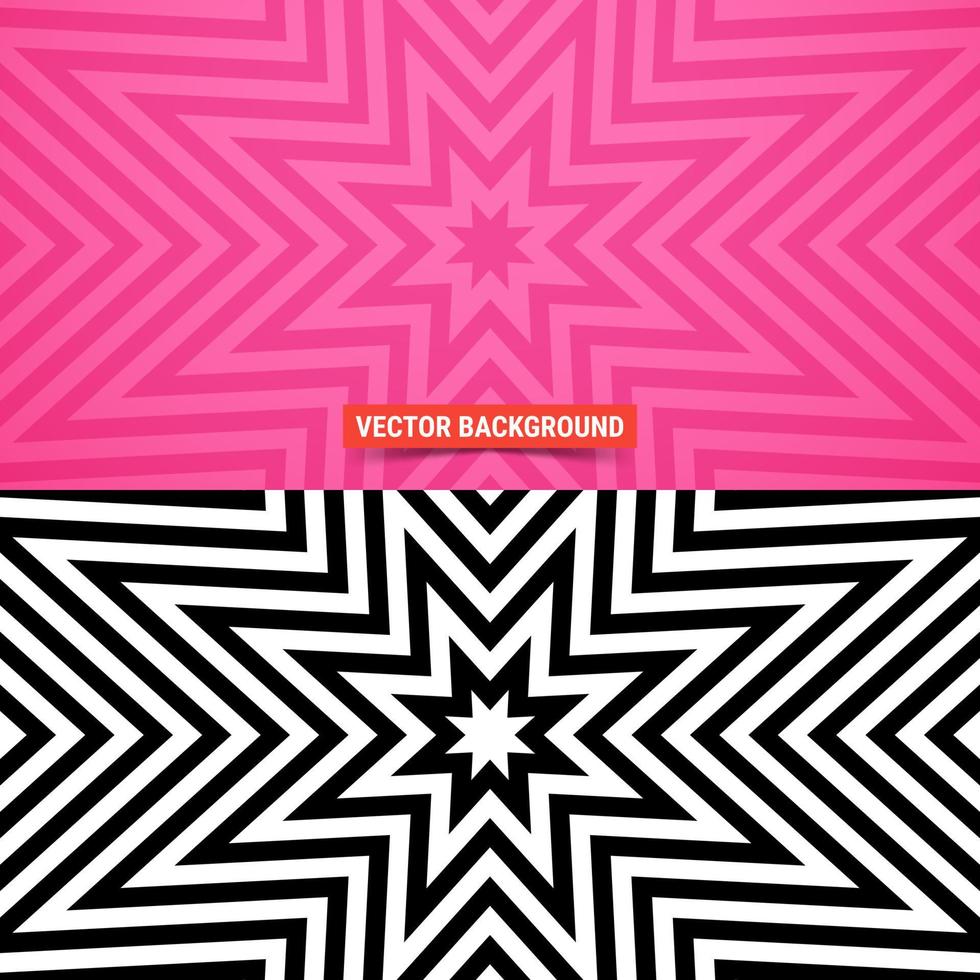 Simple background. Star-flower pattern over pink background. Vector illustration