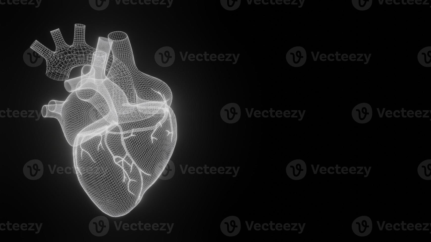 3D wireframe hearts render isolated white backgrounds, Abstract Heart icon form lines and triangles, point connecting network on blue background, 3d render photo