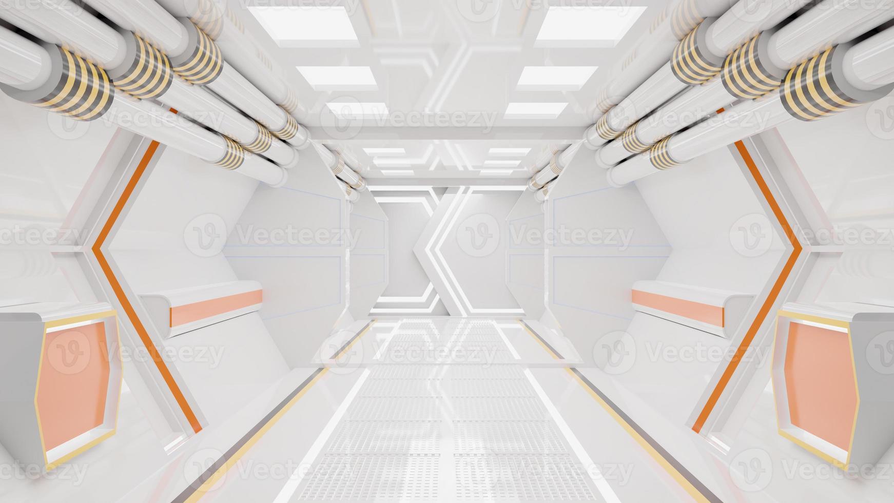 Spaceship Corridor is a stock motion graphics video that shows the interior of a moving spaceship.  3D rendering photo