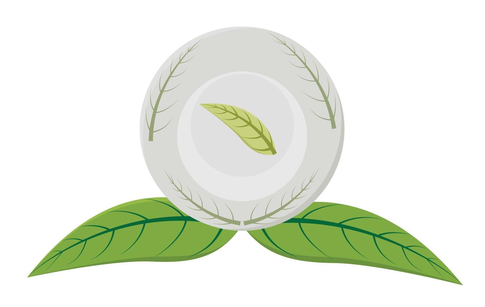 Crystal ball and leaves vector