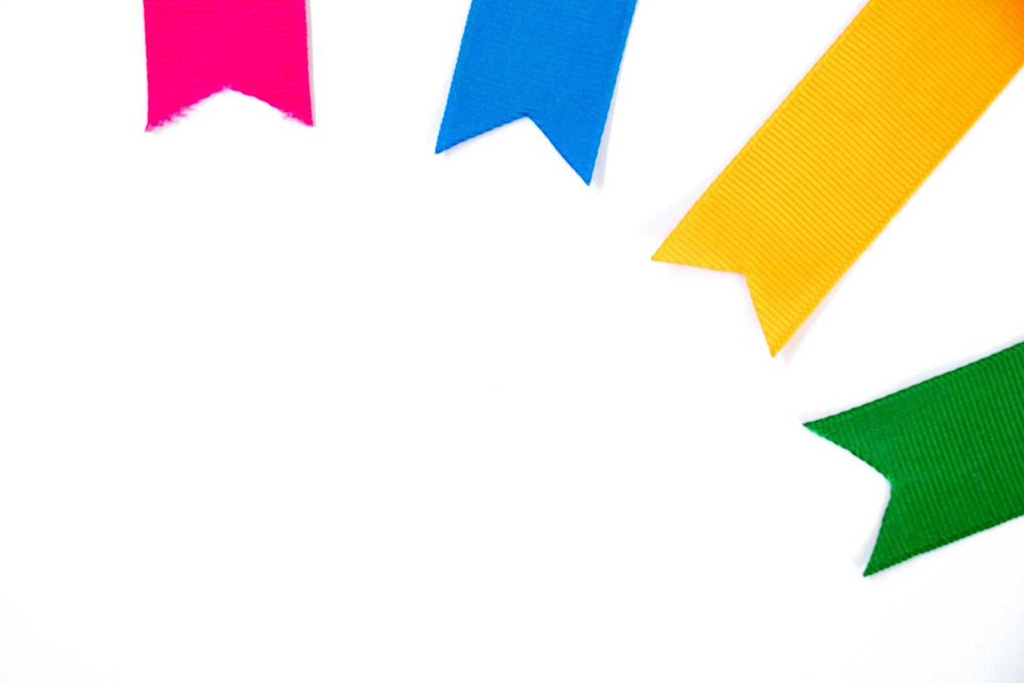 Colorful ribbon on white background photo