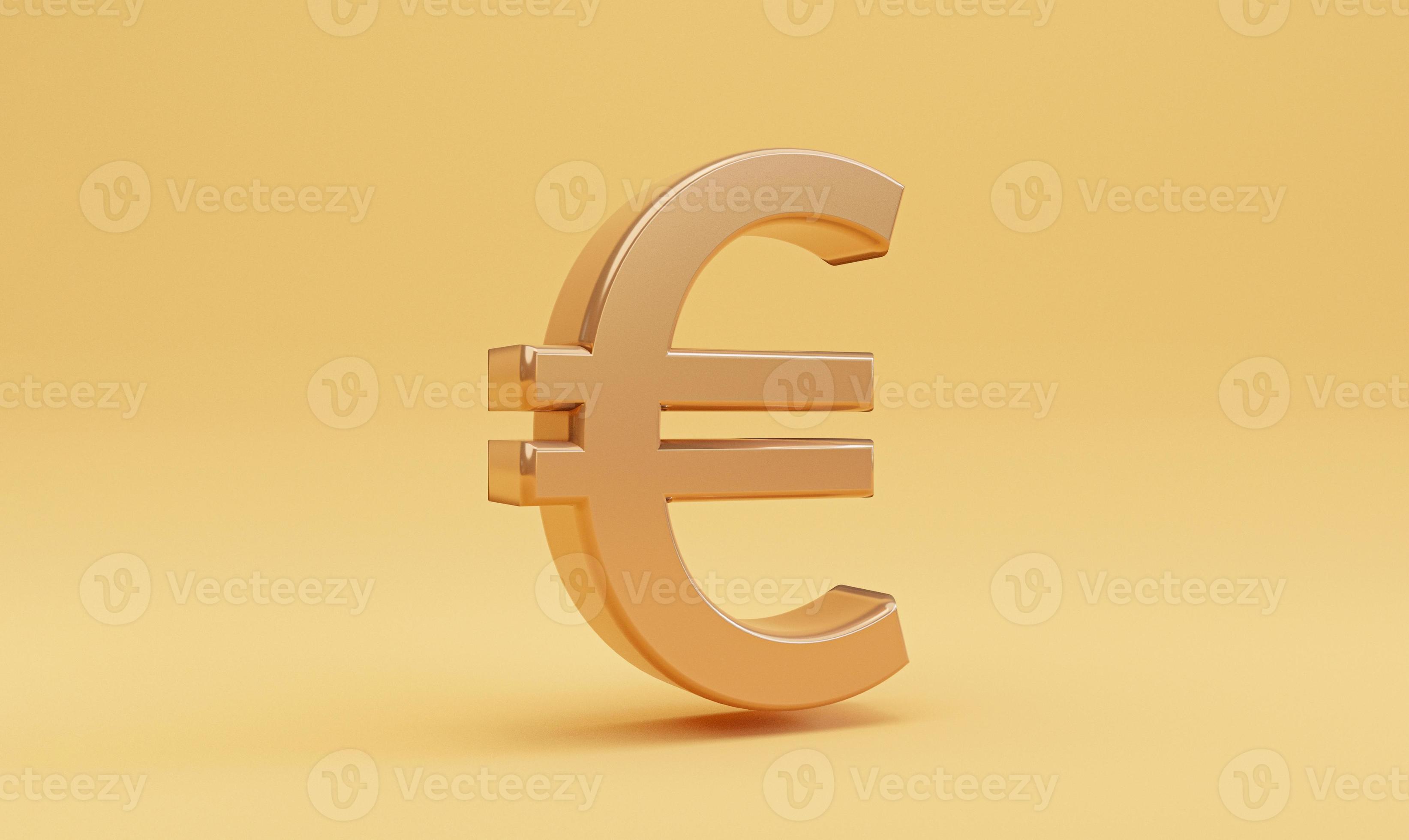 Golden euro sign on yellow background for currency exchange and money  transfer concept , Euro is the main money of European Union region by 3d  render. 6859906 Stock Photo at Vecteezy