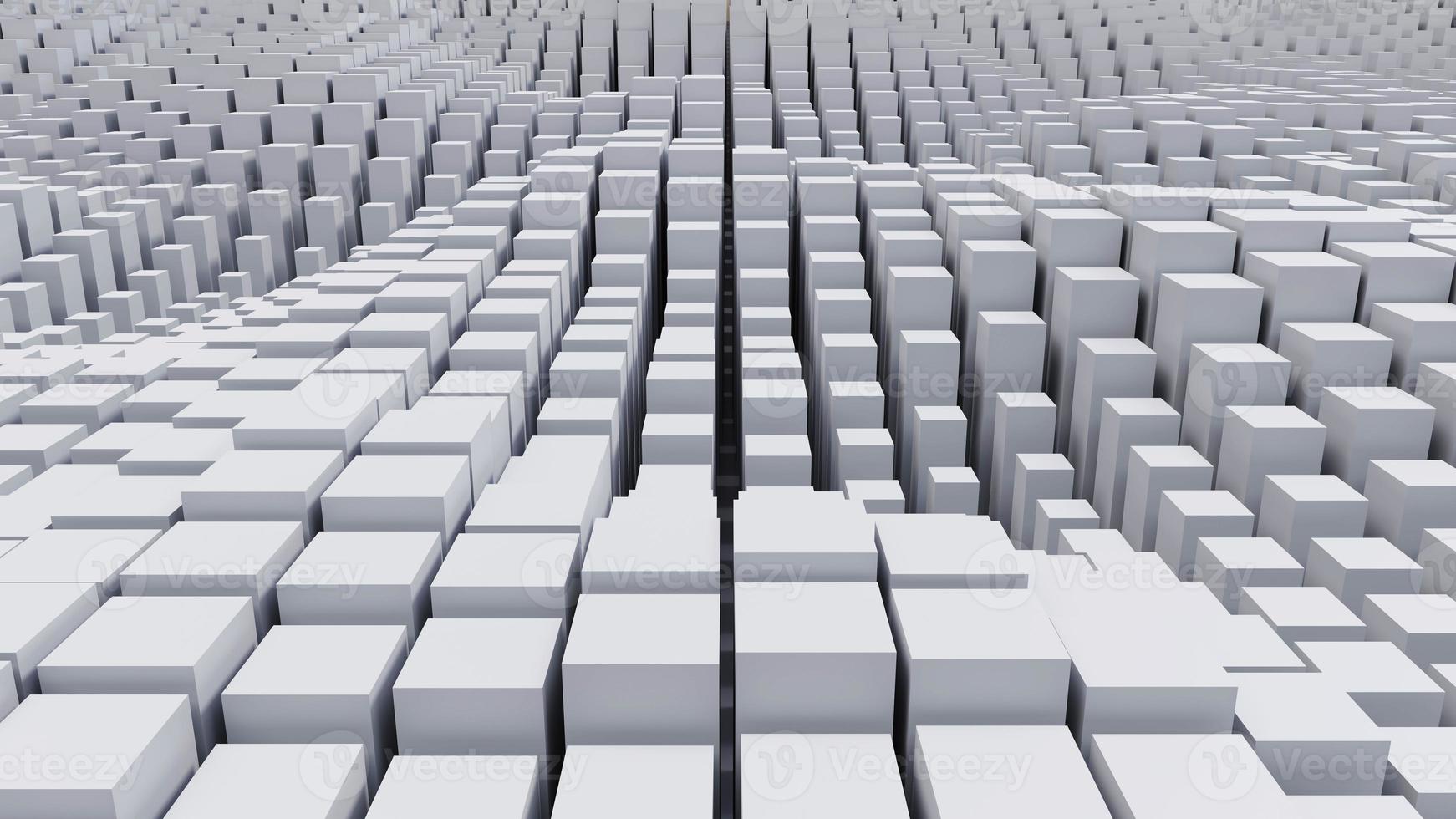 fondo abstracto de patrón de onda de bloque de cubo blanco aleatorio, representación de ilustración 3d foto