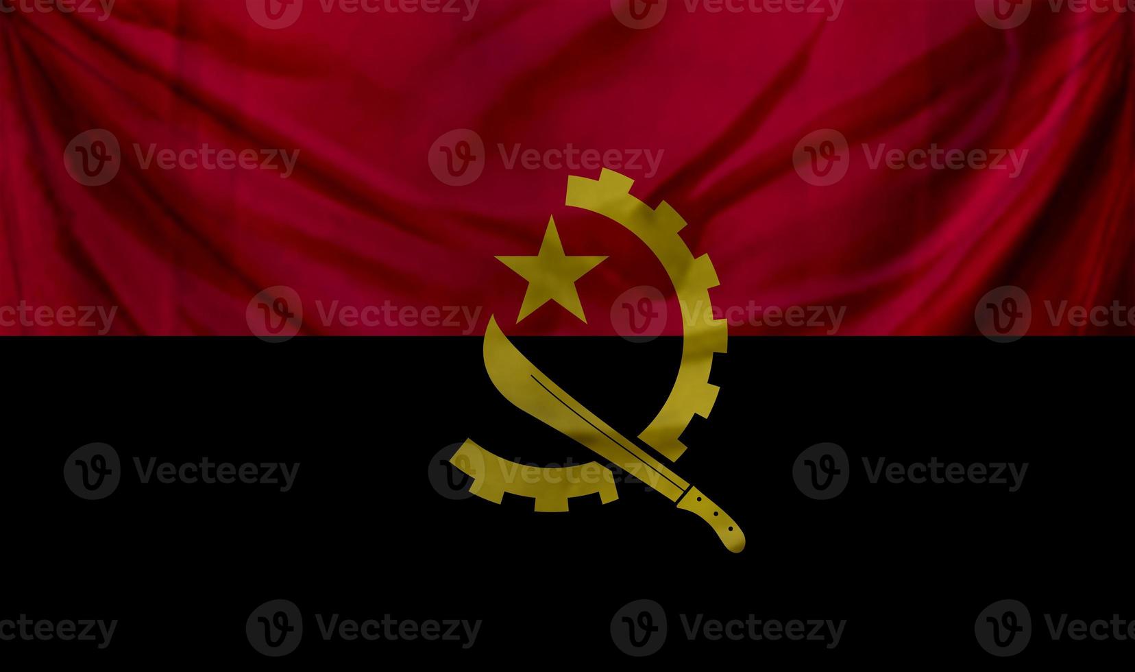 ondear la bandera de angola. antecedentes para el diseño patriótico y nacional foto