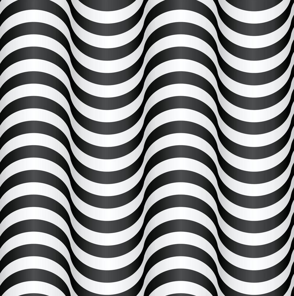 Black and white 3d wave pattern. Wave infinite texture free background photo