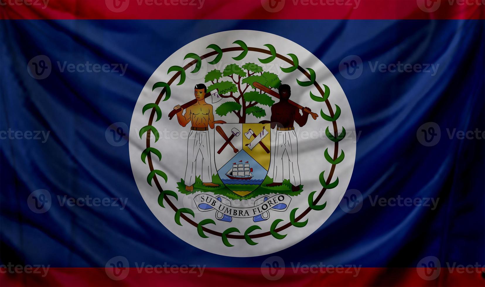 bandera de belice ondeando. antecedentes para el diseño patriótico y nacional foto