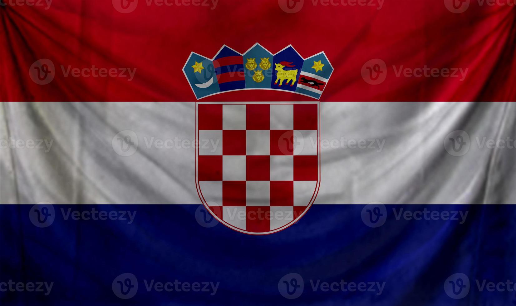 bandera de croacia ondeando. antecedentes para el diseño patriótico y nacional foto