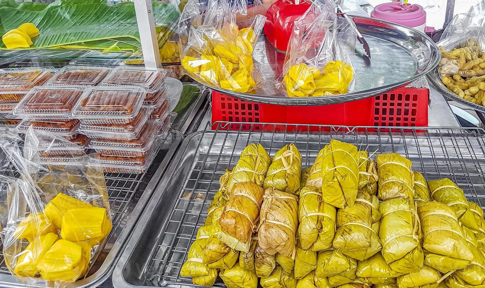 Jackfruit at a street food stand in Bangkok Thailand. photo