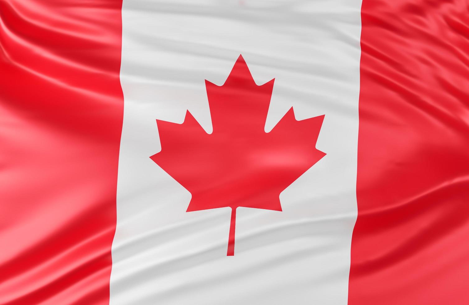 Beautiful Canada Flag Wave Close Up on banner background with copy space.,3d model and illustration. photo