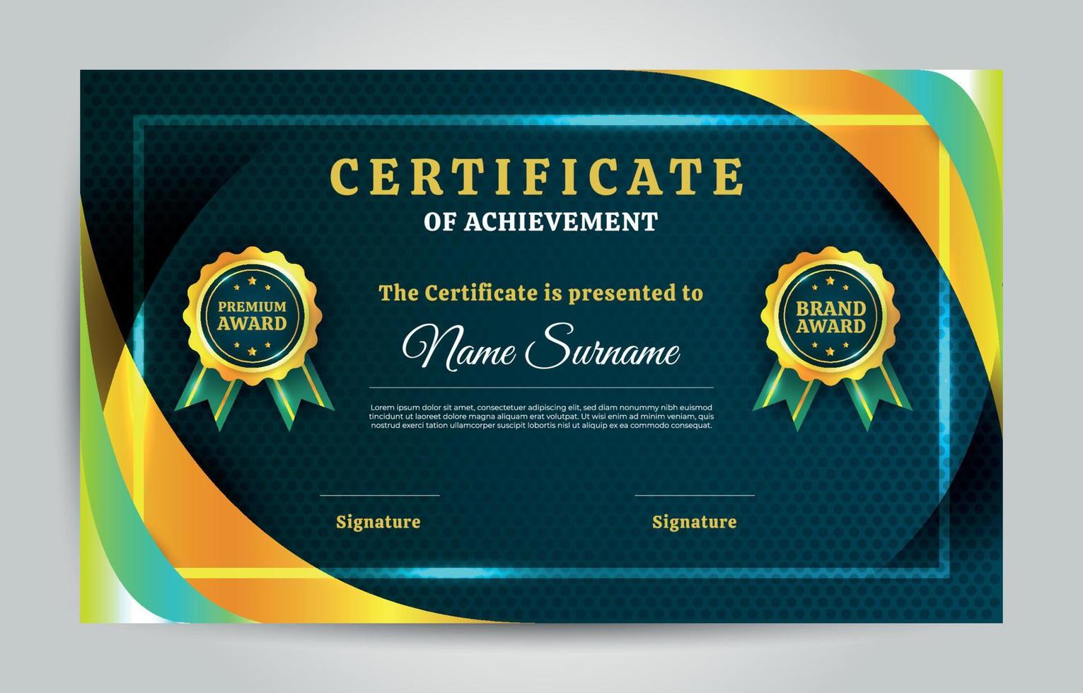 Certificate of Achievement Background Template vector