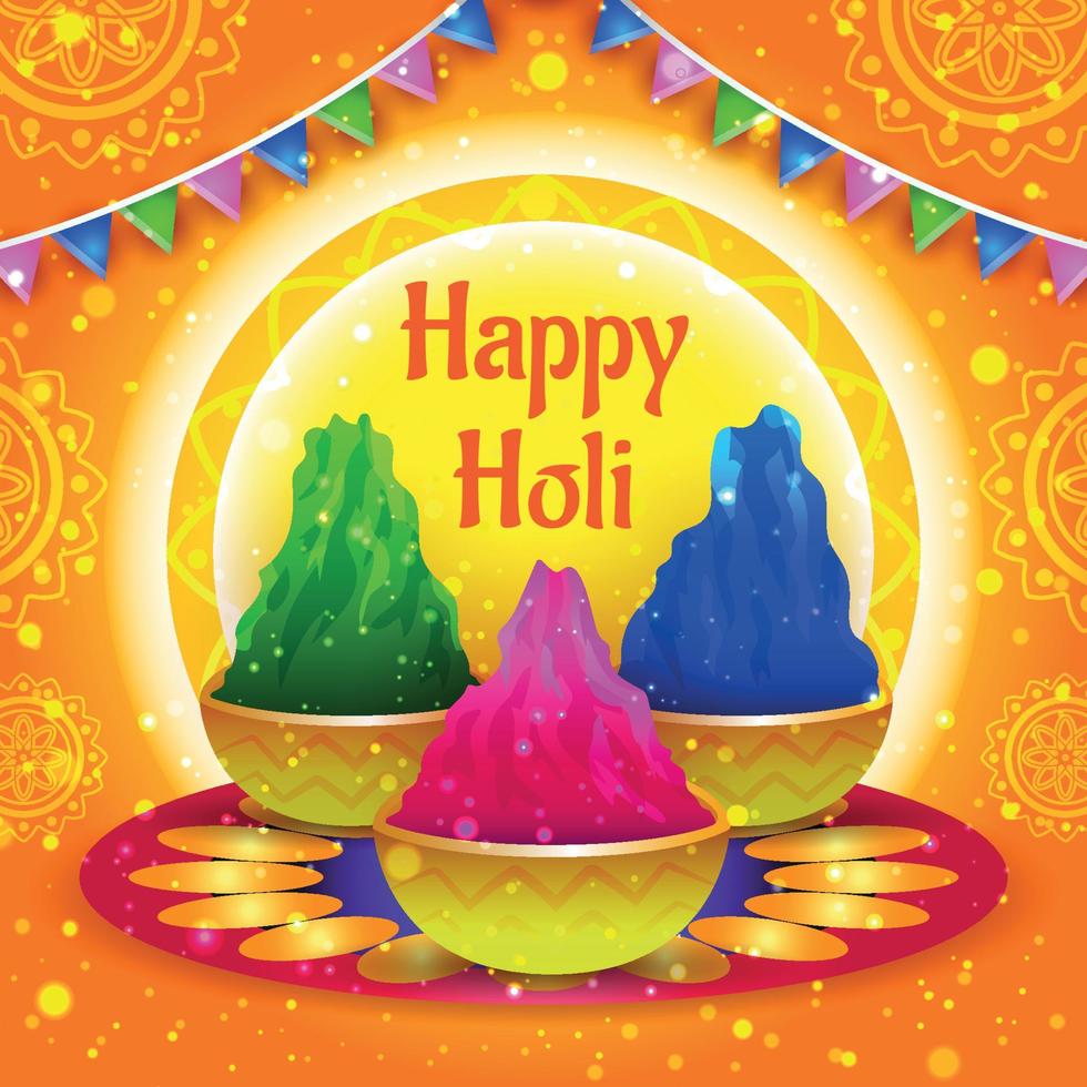 Colorful Happy Holi Background Template vector