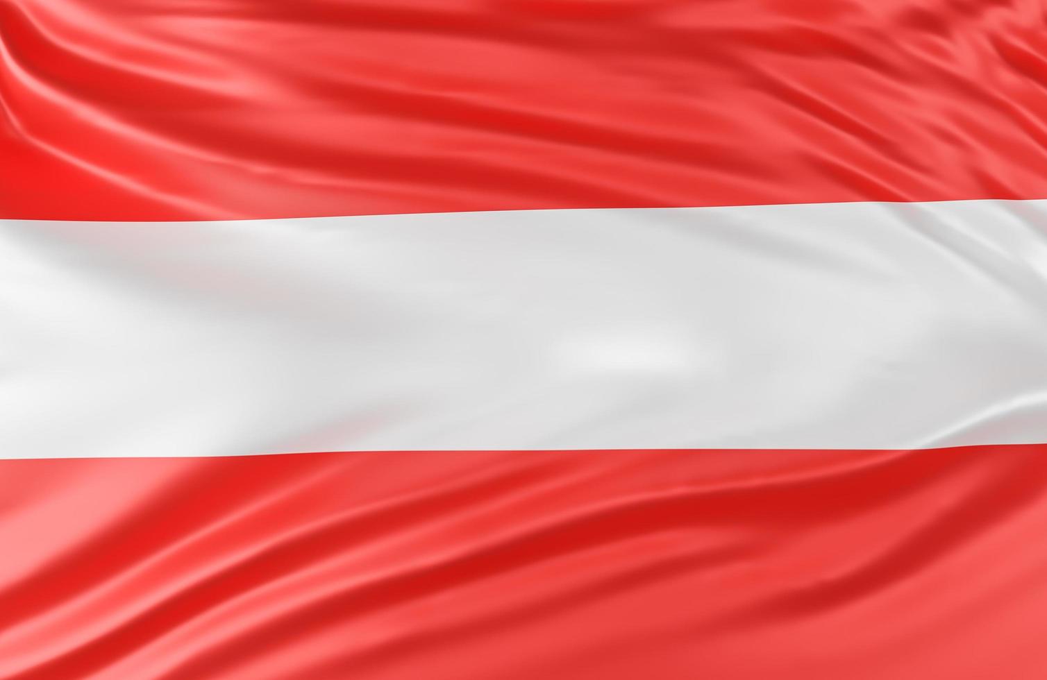 Beautiful Austria Flag Wave Close Up on banner background with copy space.,3d model and illustration. photo