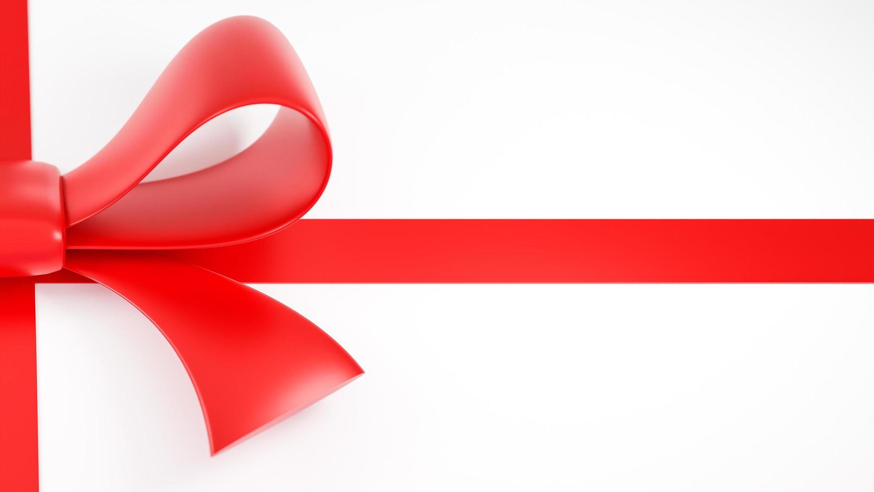 Realistic red ribbon and bow on white background.,3d model and illustration. photo