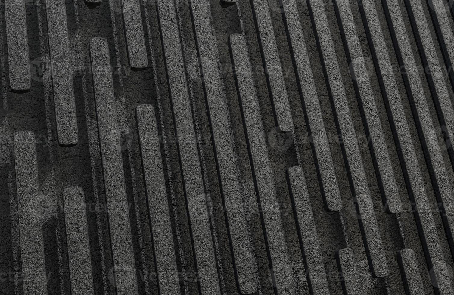 Abstract Black rock battens background grunge texture style.,3d model and illustration. photo