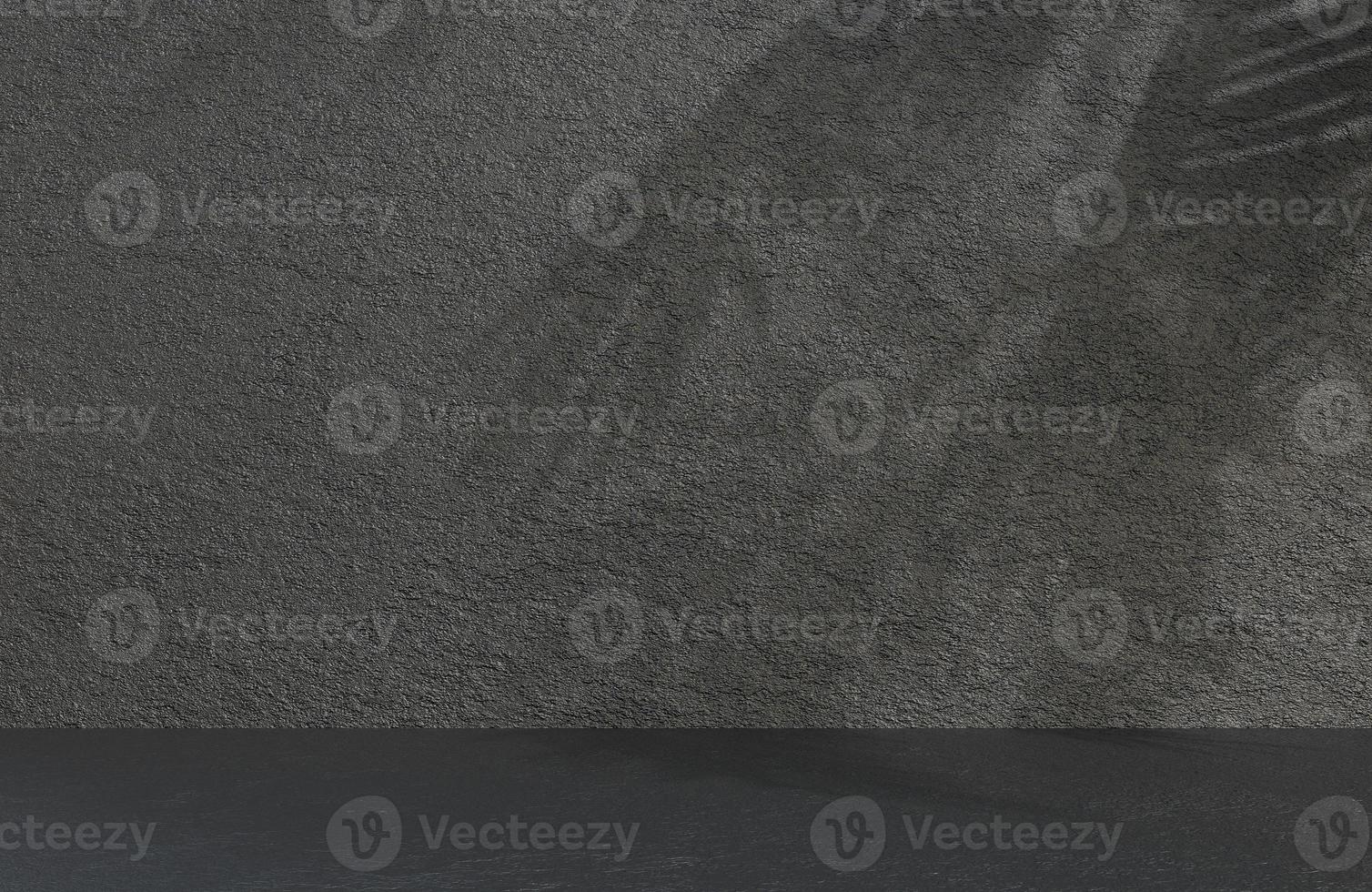 Abstract empty room black stone wall background grunge texture style.,3d model and illustration. photo