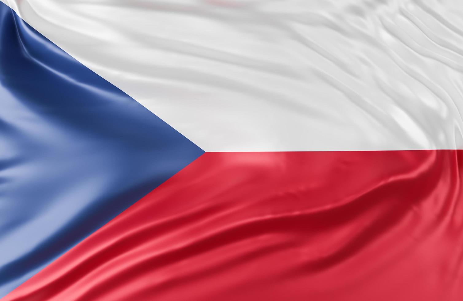 Beautiful Czech republic Flag Wave Close Up on banner background with copy space.,3d model and illustration. photo