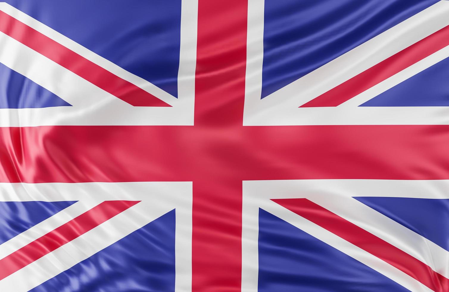 Beautiful United kingdom Flag Wave Close Up on banner background with copy space.,3d model and illustration. photo