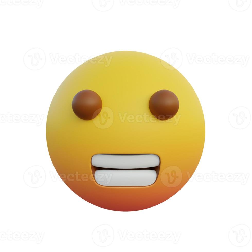 3d illustration Emoticon expression grimacing face photo