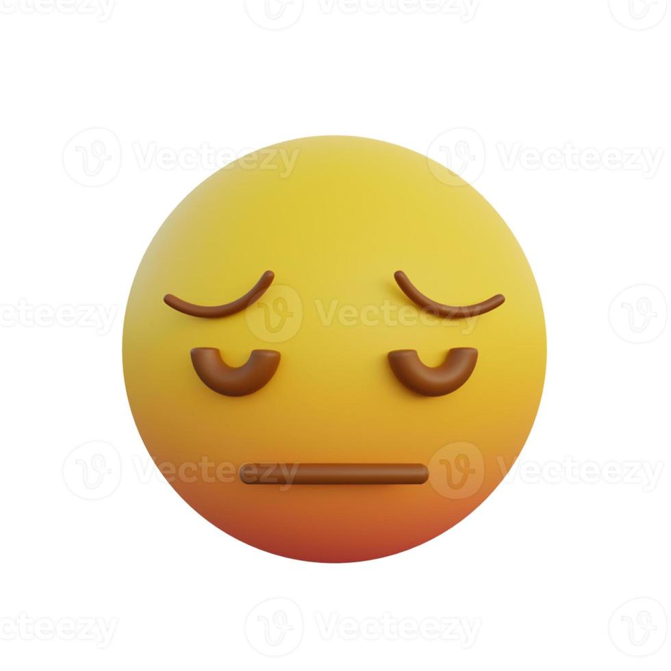 Emoticon de cara triste y cansado de ilustración 3d foto