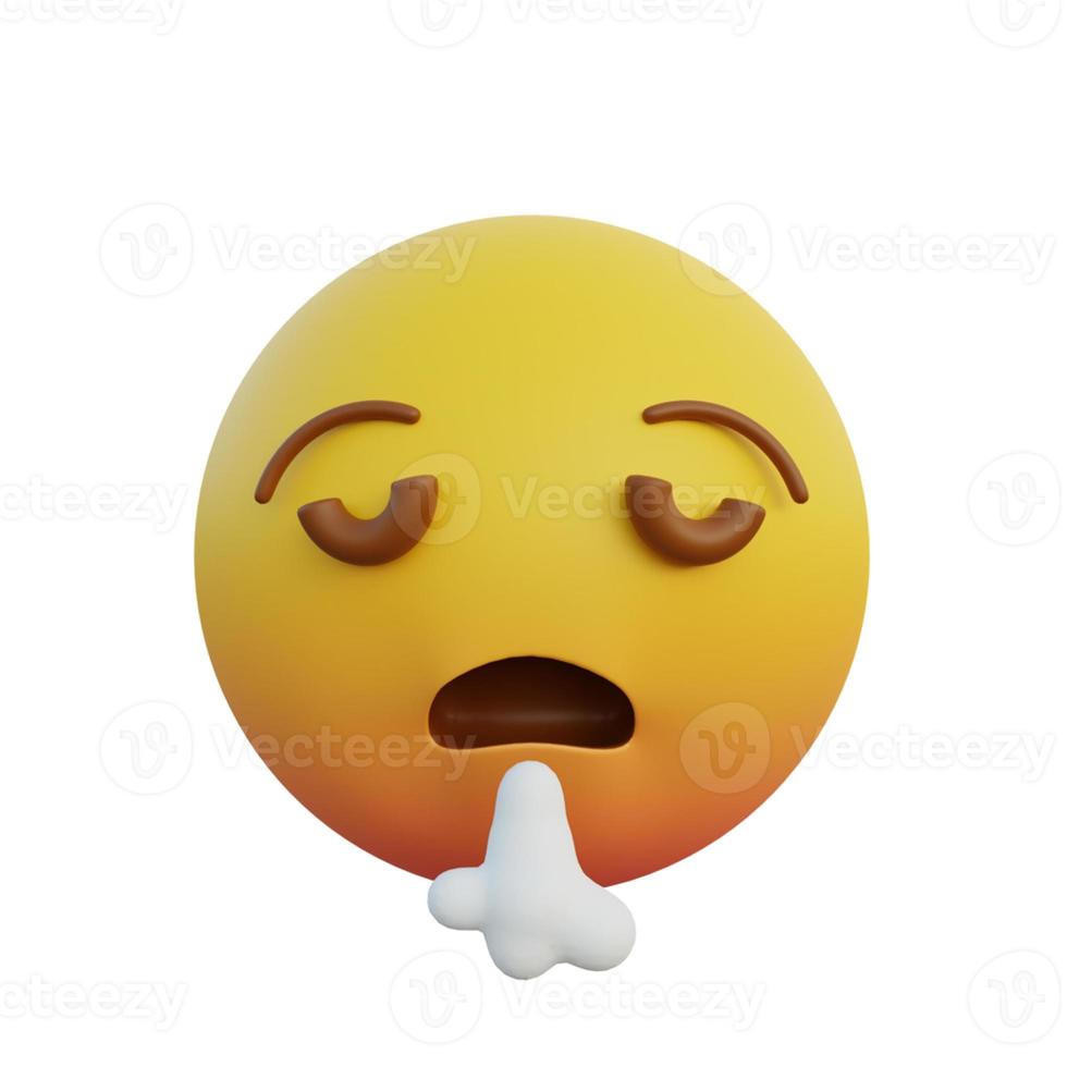 3d illustration Emoticon expression Exhaling sigh photo