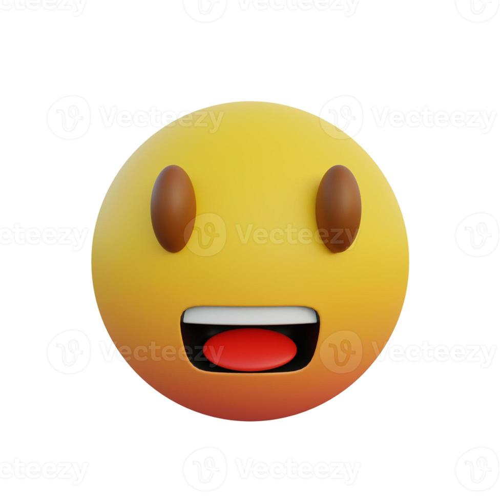 3d illustration Emoticon happy expression with big eyes photo