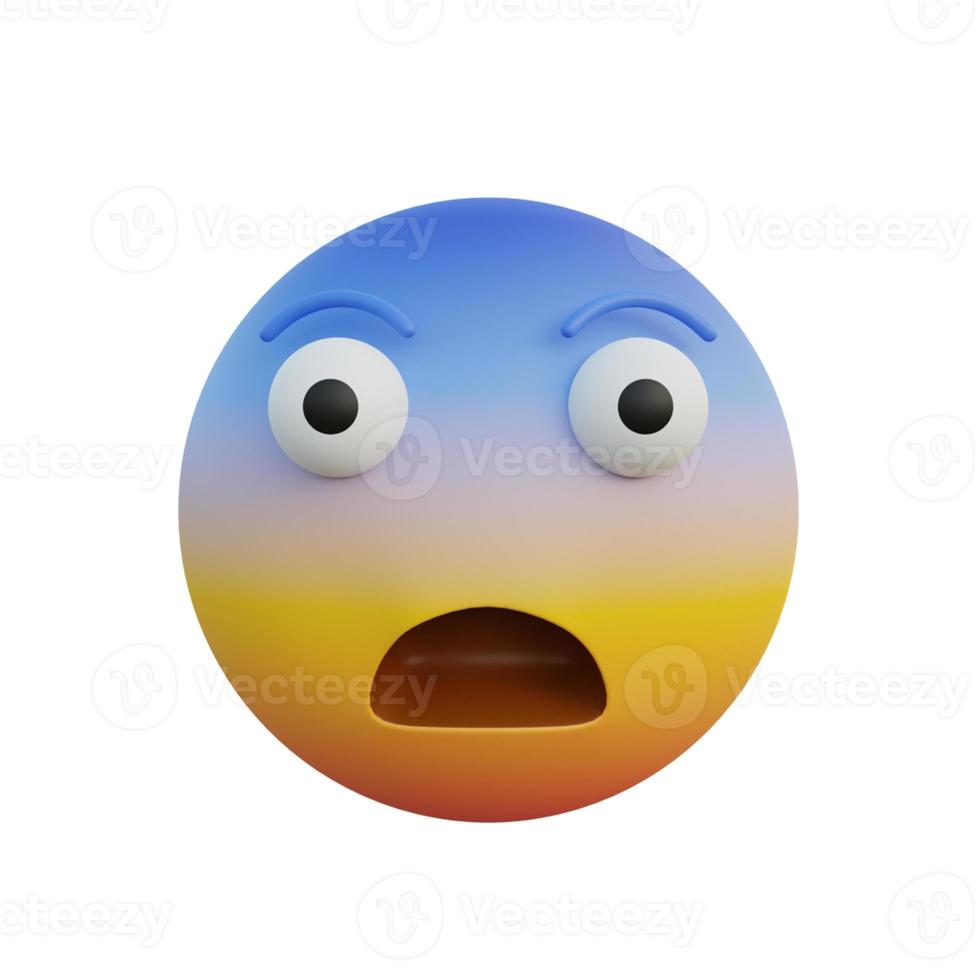 3d illustration Emoticon expression fearful face photo