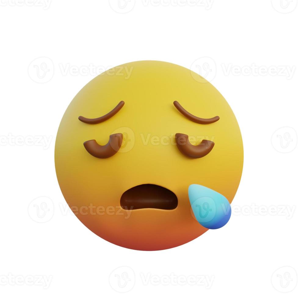 3d illustration Emoticon expression sleepy face photo