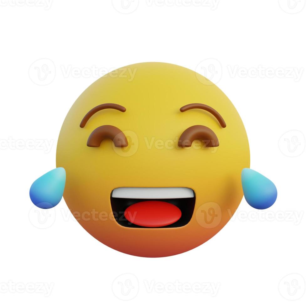 3d illustration Emoticon expression laugh to tears photo