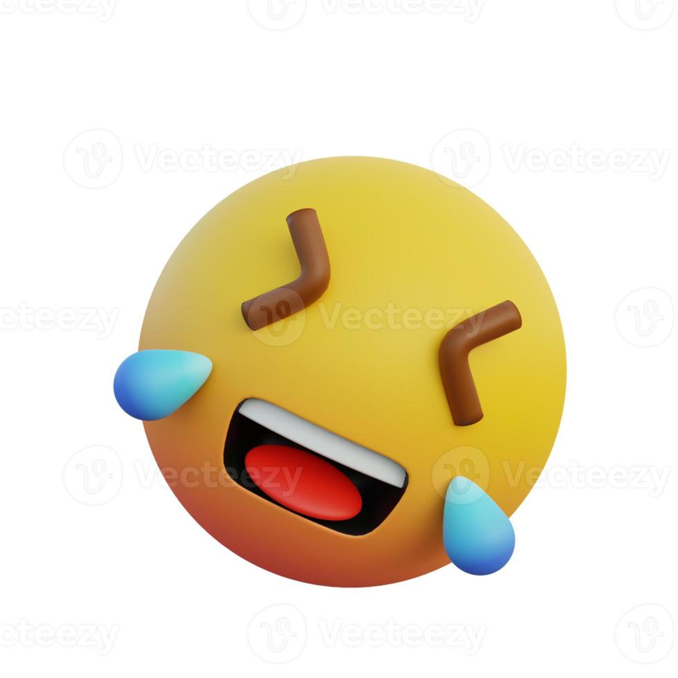 3d illustration Emoticon expression rolling on the floor laughing with tears photo