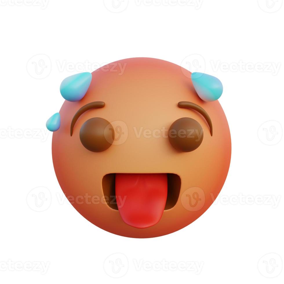 3d illustration Emoticon expression hot face photo