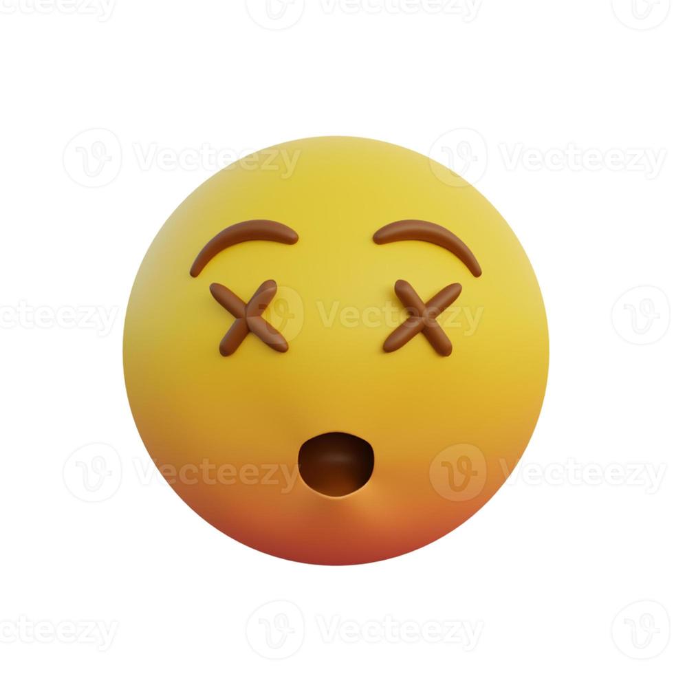 3d illustration Emoticon expression Dead face photo