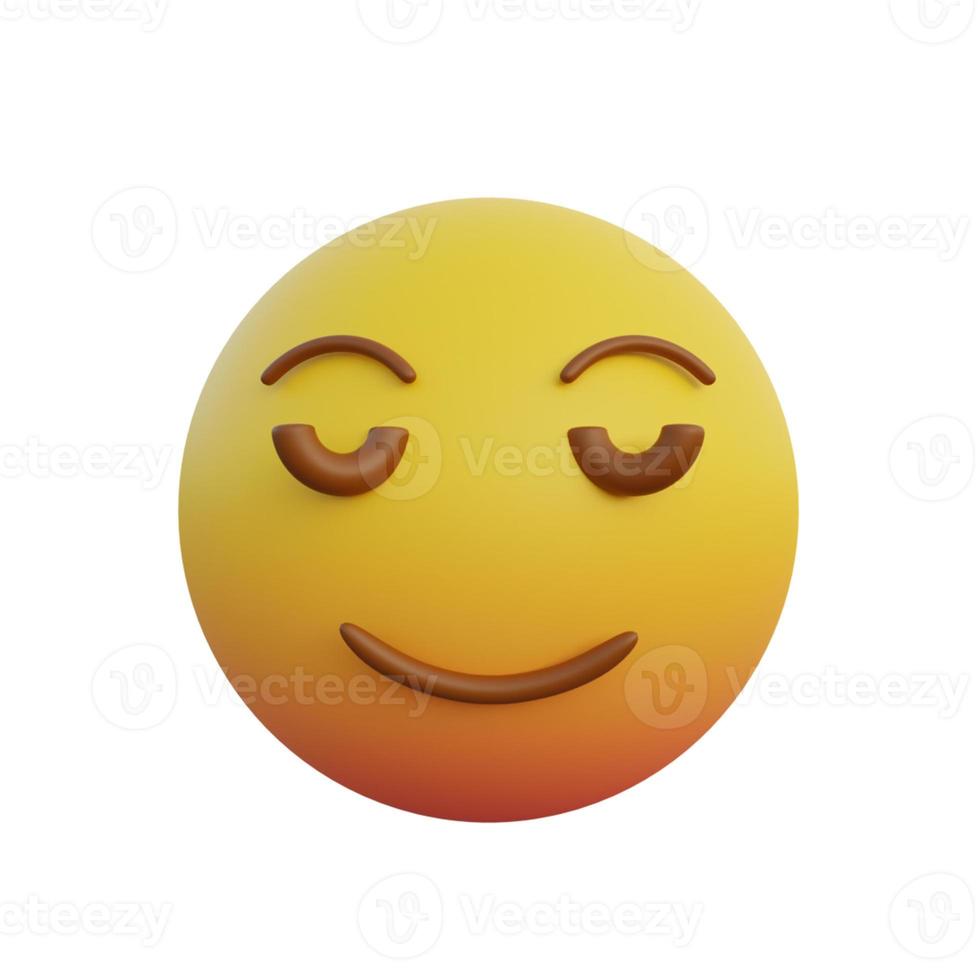 Emoticon de expresión de smiley tímido de ilustración 3d foto