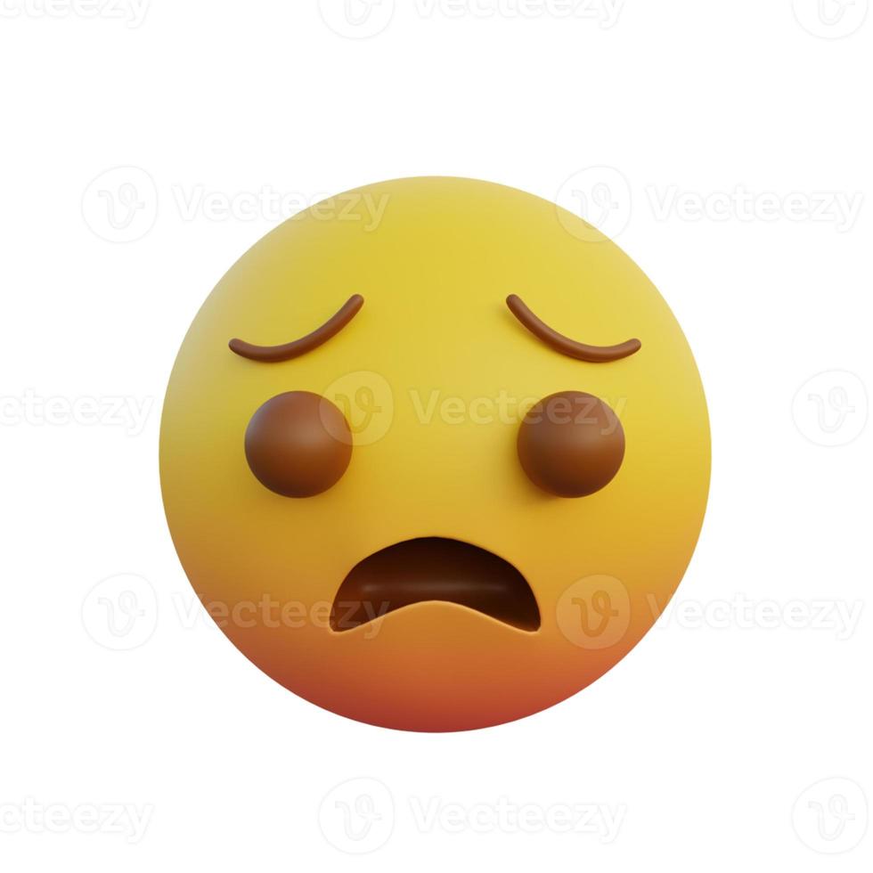 3d illustration Emoticon expression anguished face photo