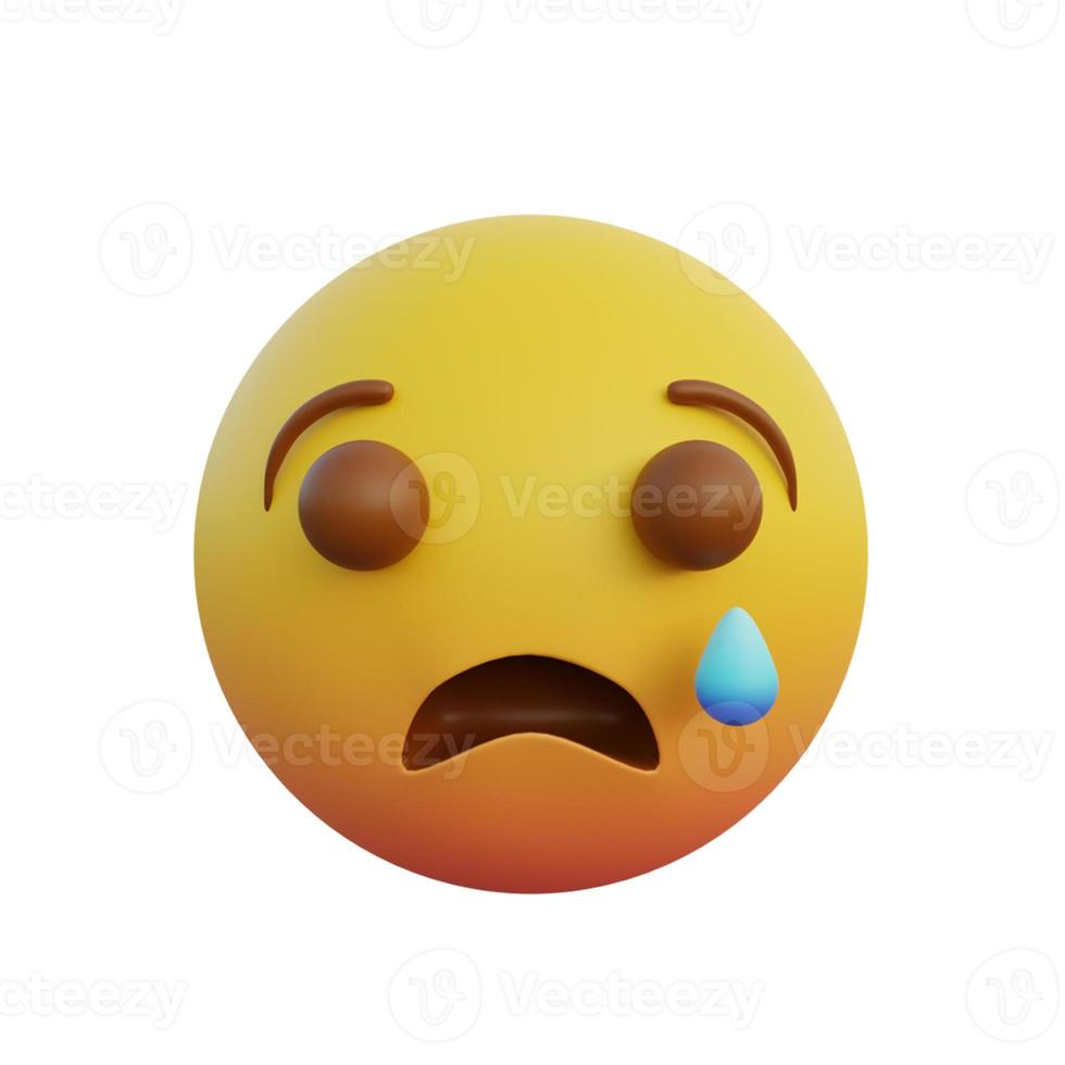 3d illustration Emoticon expression shed sad tears photo