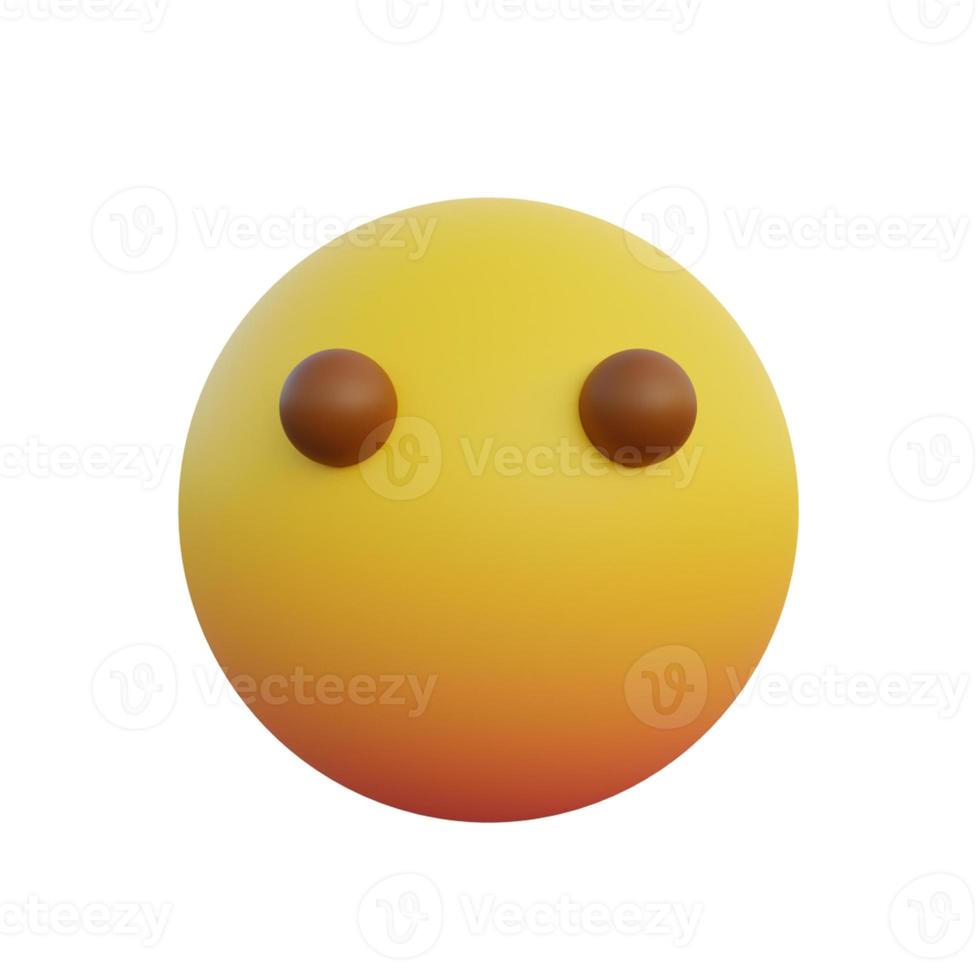 Emoticon de cara en blanco de ilustración 3D foto