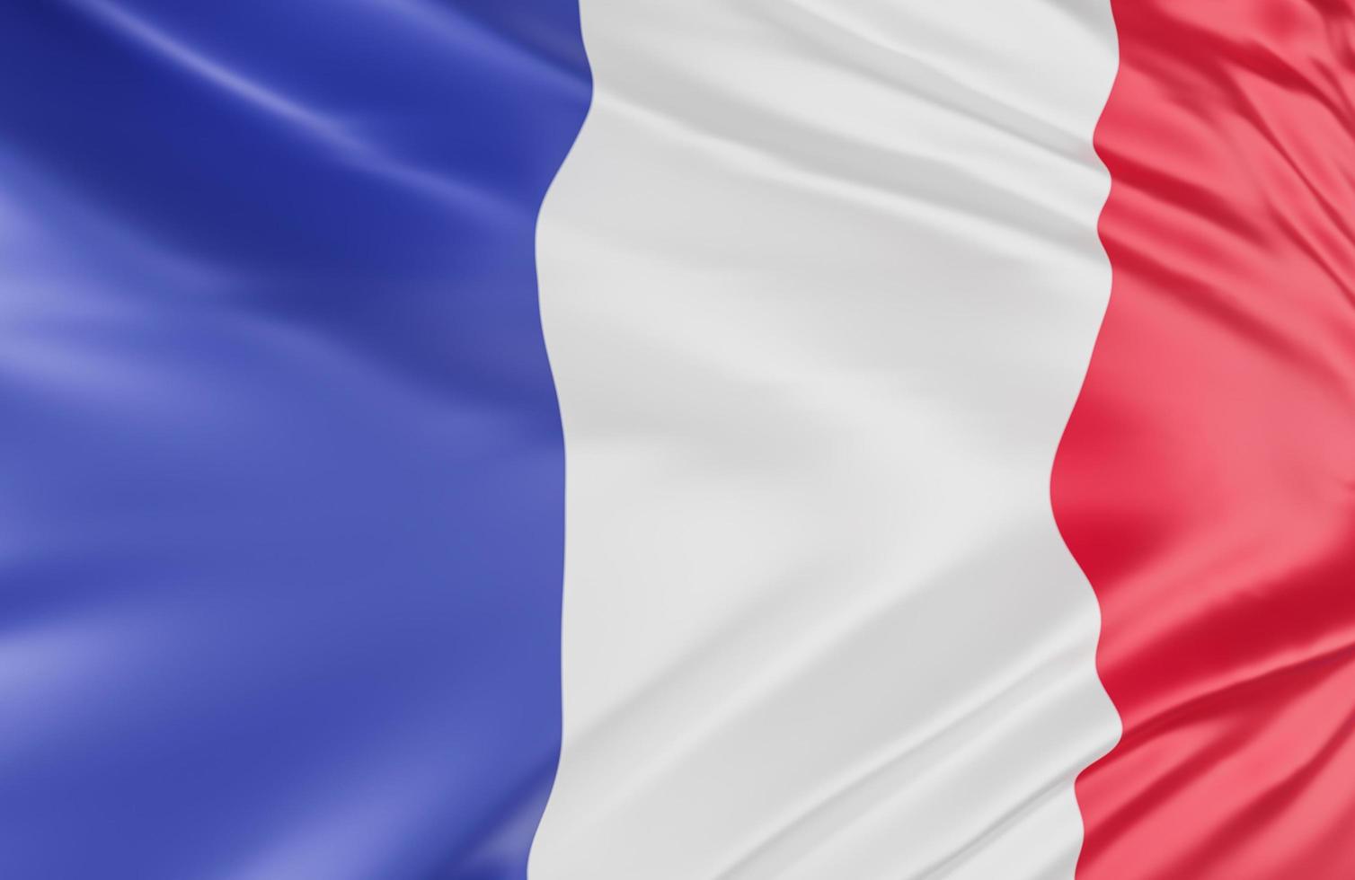 Beautiful France Flag Wave Close Up on banner background with copy space.,3d model and illustration. photo