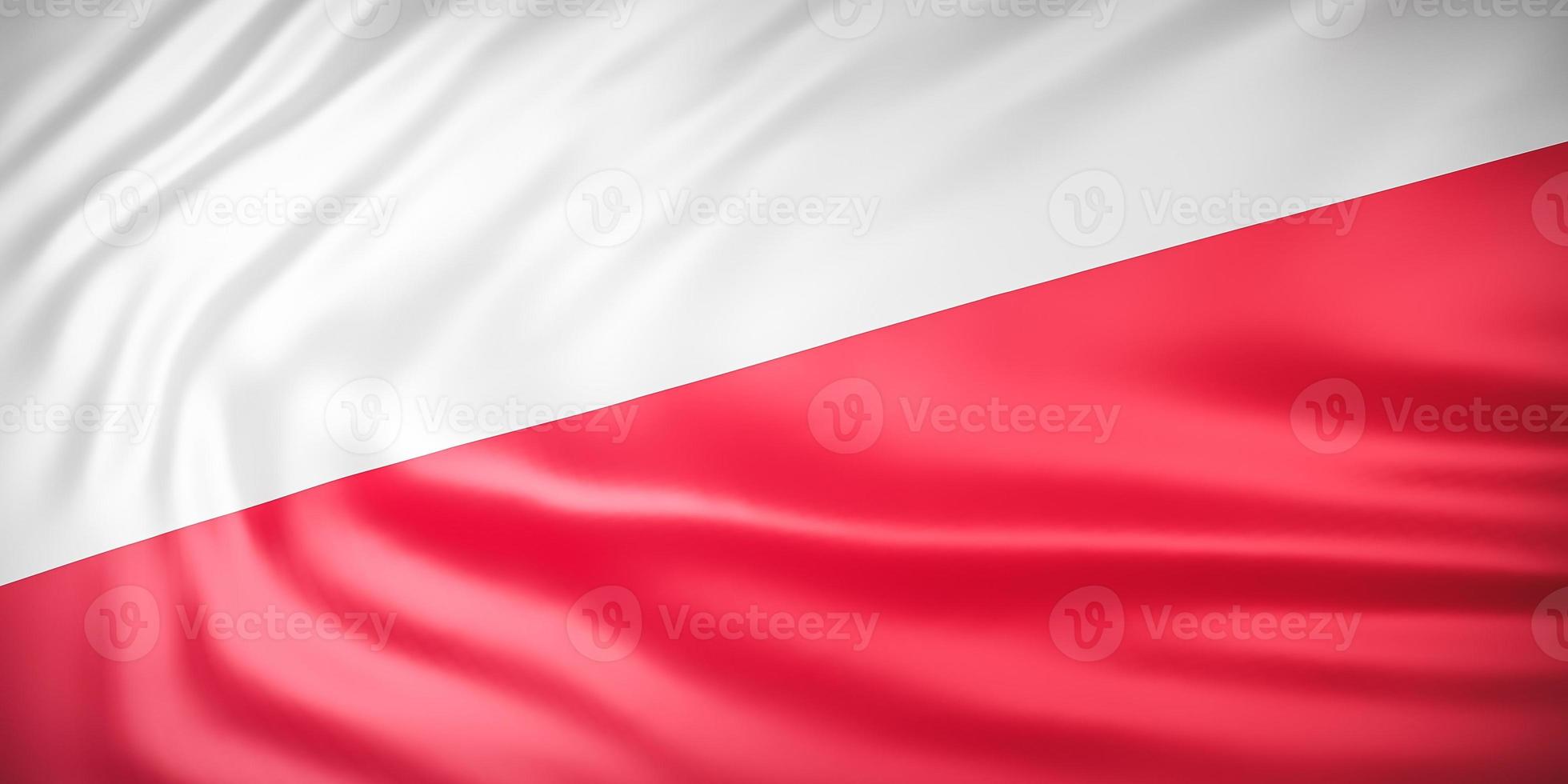 Beautiful Indonesia Flag Wave Close Up on banner background with copy space.,3d model and illustration. photo