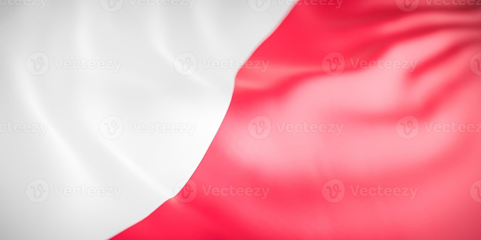Beautiful Indonesia Flag Wave Close Up on banner background with copy space.,3d model and illustration. photo