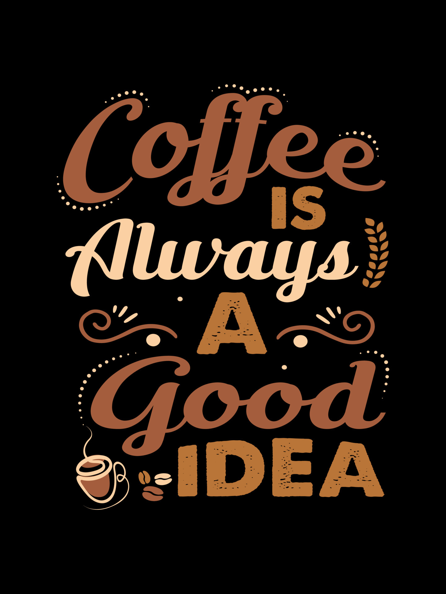 Coffee is always a good idea Coffee Typography Tshirt Design 6861903